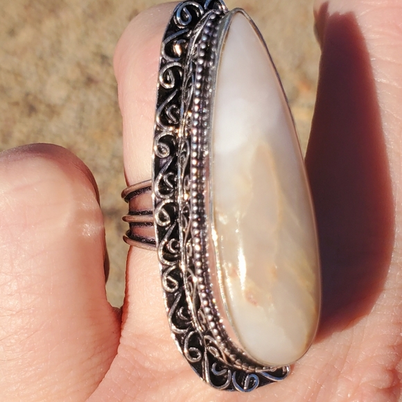 New Huge Botswana Agate 925 Silver Statement Ring. - Picture 11 of 16